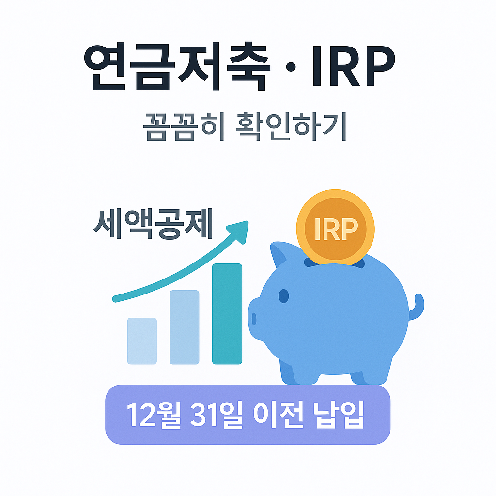 연금저축과 IRP 세액공제 및 12월 31일 이전 납입 일러스트